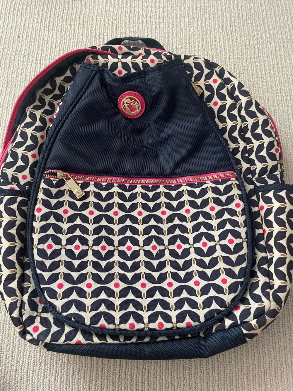 Spartina 449 Navy and Pink Patterned Women’s Backpack